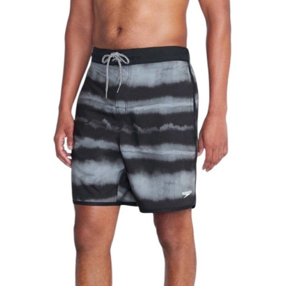 Speedo Mens Small Board Shorts Swimwear Swim Trunks Bottoms Gray NWT UPF 50+